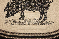 Thumbnail for Sawyer Mill Charcoal Pig Jute Braided Rug Oval 20