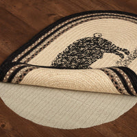 Thumbnail for Sawyer Mill Charcoal Pig Jute Braided Rug Oval 20