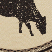 Thumbnail for Sawyer Mill Charcoal Cow Jute Braided Rug Half Circle 16.5