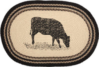 Thumbnail for Sawyer Mill Charcoal Cow Jute Braided Rug Oval 20