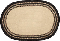 Thumbnail for Sawyer Mill Charcoal Cow Jute Braided Rug Oval 20