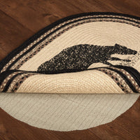 Thumbnail for Sawyer Mill Charcoal Cow Jute Braided Rug Oval 20