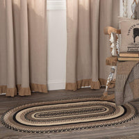 Thumbnail for Sawyer Mill Charcoal Jute Braided Rug Oval 27