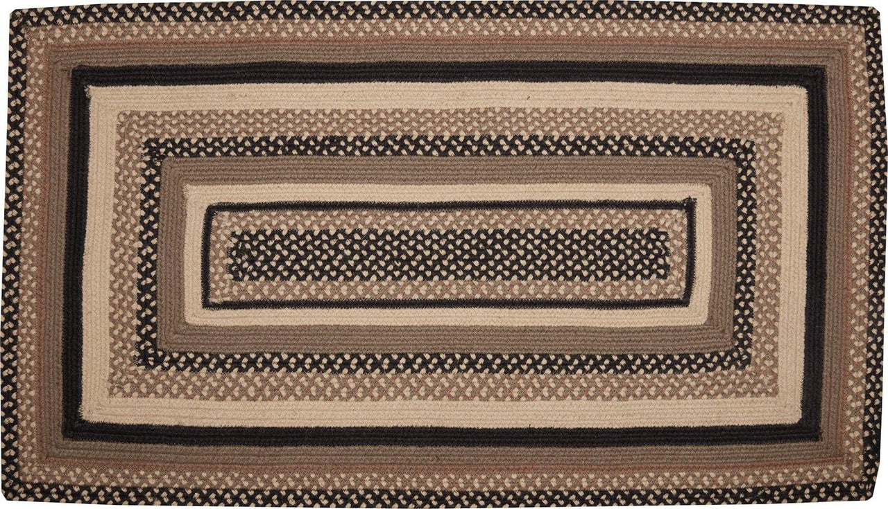 Sawyer Mill Charcoal Jute Braided Rug Rect 27"x48" with Rug Pad VHC Brands - The Fox Decor