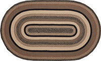 Thumbnail for Sawyer Mill Charcoal Jute Braided Rug Oval 3'x5' with Rug Pad VHC Brands - The Fox Decor