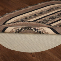 Thumbnail for Sawyer Mill Charcoal Jute Braided Rug Oval 3'x5' with Rug Pad VHC Brands - The Fox Decor