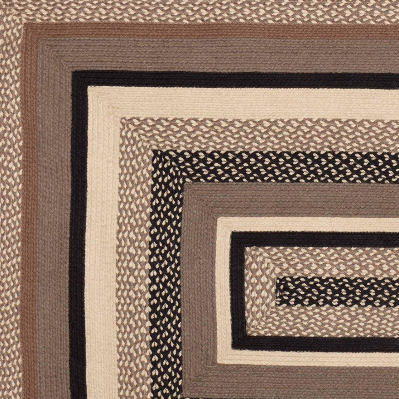 Sawyer Mill Charcoal Jute Braided Rug Rect 5'x8' with Rug Pad VHC Brands - The Fox Decor