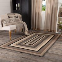 Thumbnail for Sawyer Mill Charcoal Jute Braided Rug Rect 5'x8' with Rug Pad VHC Brands - The Fox Decor