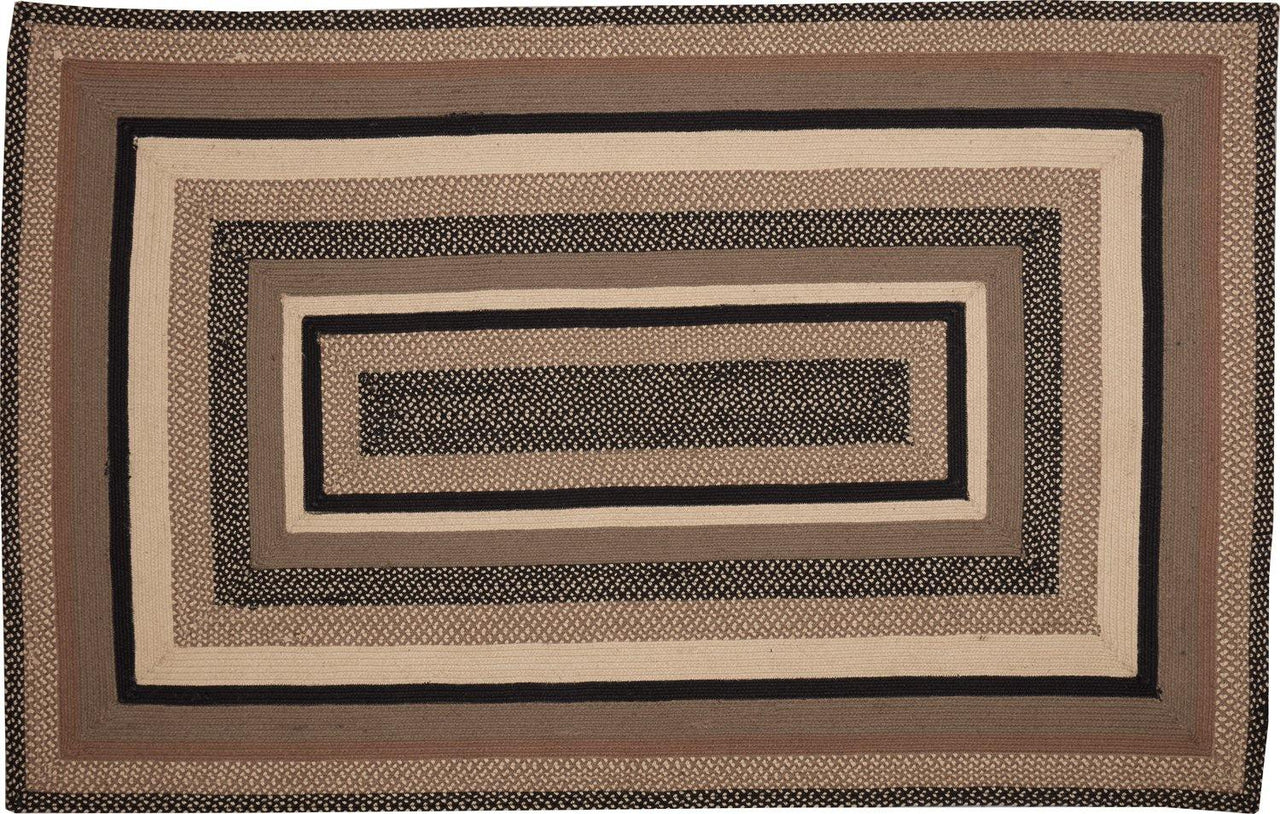 Sawyer Mill Charcoal Jute Braided Rug Rect 5'x8' with Rug Pad VHC Brands - The Fox Decor
