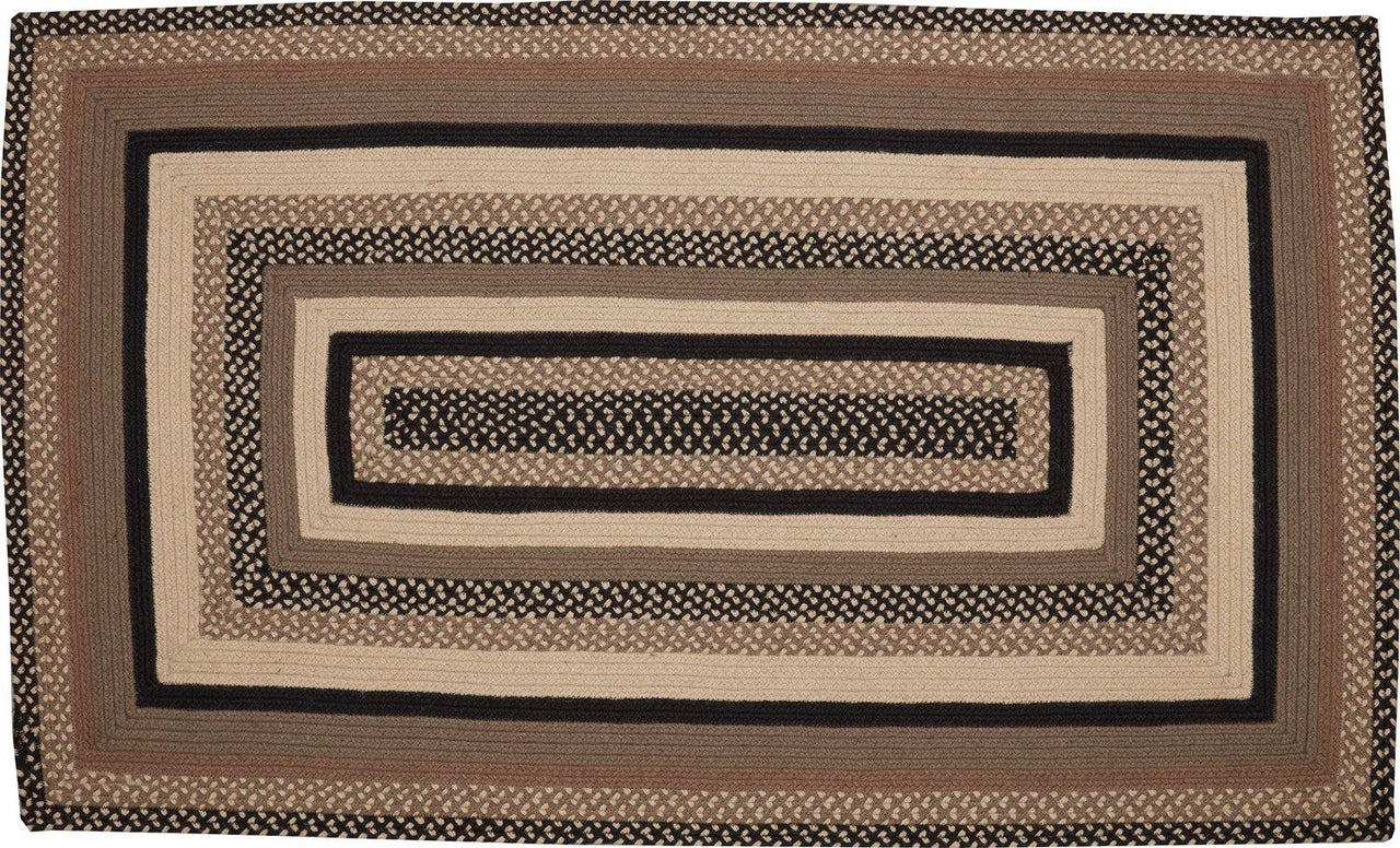 Sawyer Mill Charcoal Jute Braided Rug Rect 3'x5' with Rug Pad VHC Brands - The Fox Decor