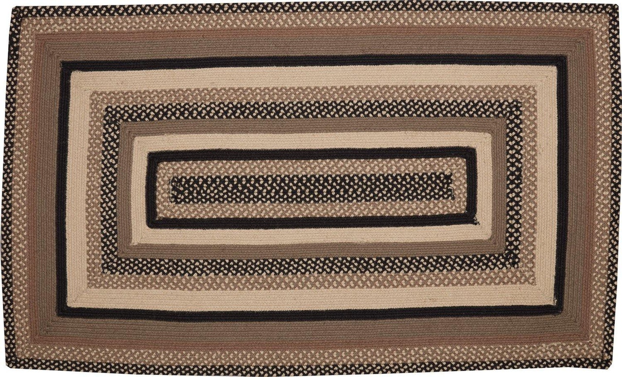 Sawyer Mill Charcoal Jute Braided Rug Rect 3'x5' with Rug Pad VHC Brands - The Fox Decor