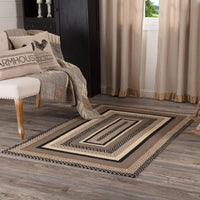 Thumbnail for Sawyer Mill Charcoal Jute Braided Rug Rect 4'x6' with Rug Pad VHC Brands - The Fox Decor