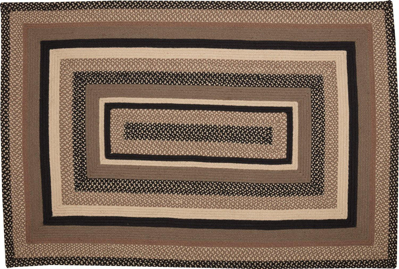 Sawyer Mill Charcoal Jute Braided Rug Rect 4'x6' with Rug Pad VHC Brands - The Fox Decor