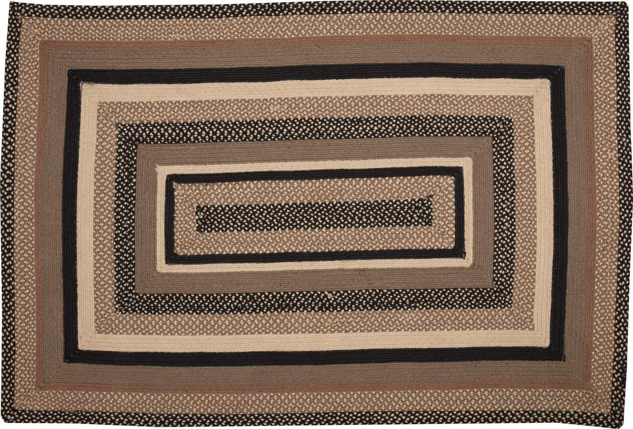 Sawyer Mill Charcoal Jute Braided Rug Rect 4'x6' with Rug Pad VHC Brands - The Fox Decor