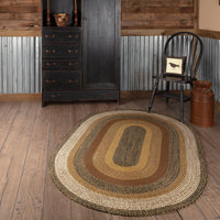 Thumbnail for Kettle Grove Jute Braided Rug Oval 4'x6' with Rug Pad VHC Brands - The Fox Decor