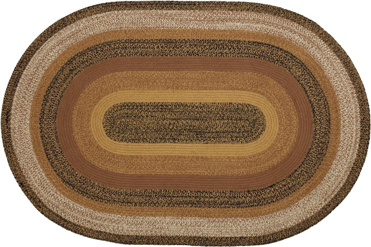Kettle Grove Jute Braided Rug Oval 4'x6' with Rug Pad VHC Brands - The Fox Decor
