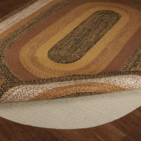 Thumbnail for Kettle Grove Jute Braided Rug Oval 4'x6' with Rug Pad VHC Brands - The Fox Decor
