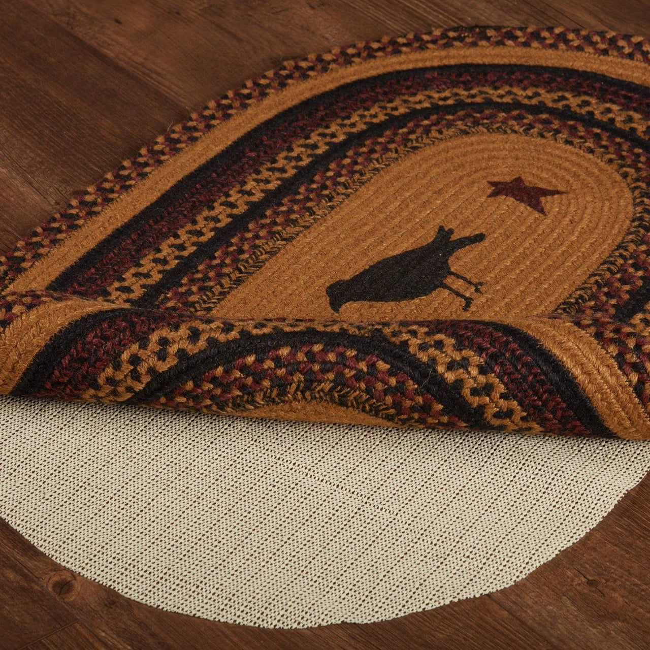 Heritage Farms Crow Jute Braided Rug Oval 20'x30' with Rug Pad VHC Brands - The Fox Decor