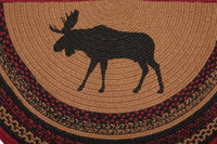 Thumbnail for Cumberland Stenciled Moose Jute Braided Rug Half Circle 16.5