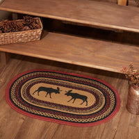 Thumbnail for Cumberland Stenciled Moose Jute Braided Rug Oval 20