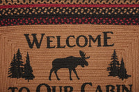 Thumbnail for Cumberland Stenciled Moose Jute Braided Rug Rect Welcome to the Cabin 20