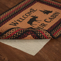 Thumbnail for Cumberland Stenciled Moose Jute Braided Rug Rect Welcome to the Cabin 20