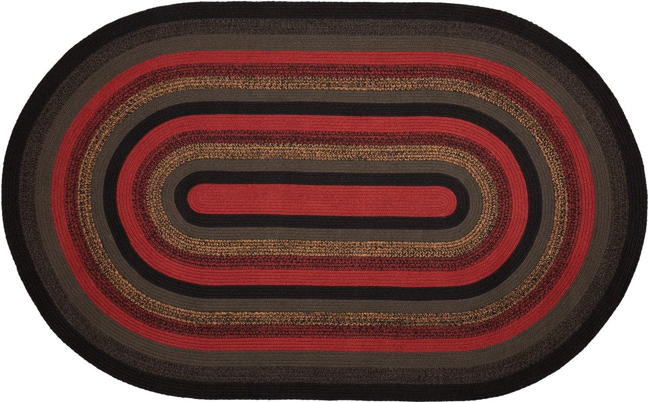 Cumberland Jute Braided Rug Oval 5'x8' with Rug Pad VHC Brands - The Fox Decor