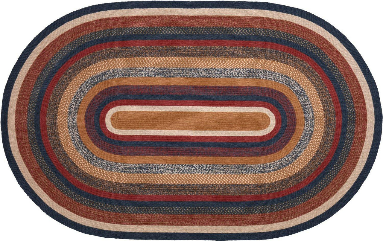 Stratton Jute Braided Rug Oval 5'x8' with Rug Pad VHC Brands - The Fox Decor