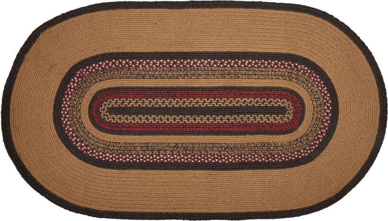 Landon Jute Braided Rug Oval Stencil Stars 27"x48" with Rug Pad VHC Brands - The Fox Decor