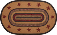 Thumbnail for Landon Jute Braided Rug Oval Stencil Stars 3'x5' with Rug Pad VHC Brands - The Fox Decor