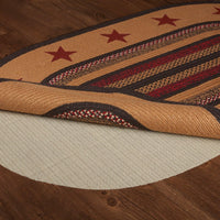 Thumbnail for Landon Jute Braided Rug Oval Stencil Stars 3'x5' with Rug Pad VHC Brands - The Fox Decor