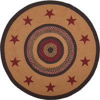 Thumbnail for Landon Jute Braided Rug Round 3ft Stencil Stars with Rug Pad VHC Brands - The Fox Decor