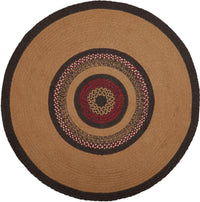 Thumbnail for Landon Jute Braided Rug Round 3ft Stencil Stars with Rug Pad VHC Brands - The Fox Decor