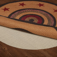 Thumbnail for Landon Jute Braided Rug Round 3ft Stencil Stars with Rug Pad VHC Brands - The Fox Decor