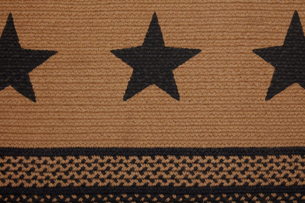 Farmhouse Jute Braided Rug Rect Stencil Stars 27"x48" with Rug Pad VHC Brands - The Fox Decor