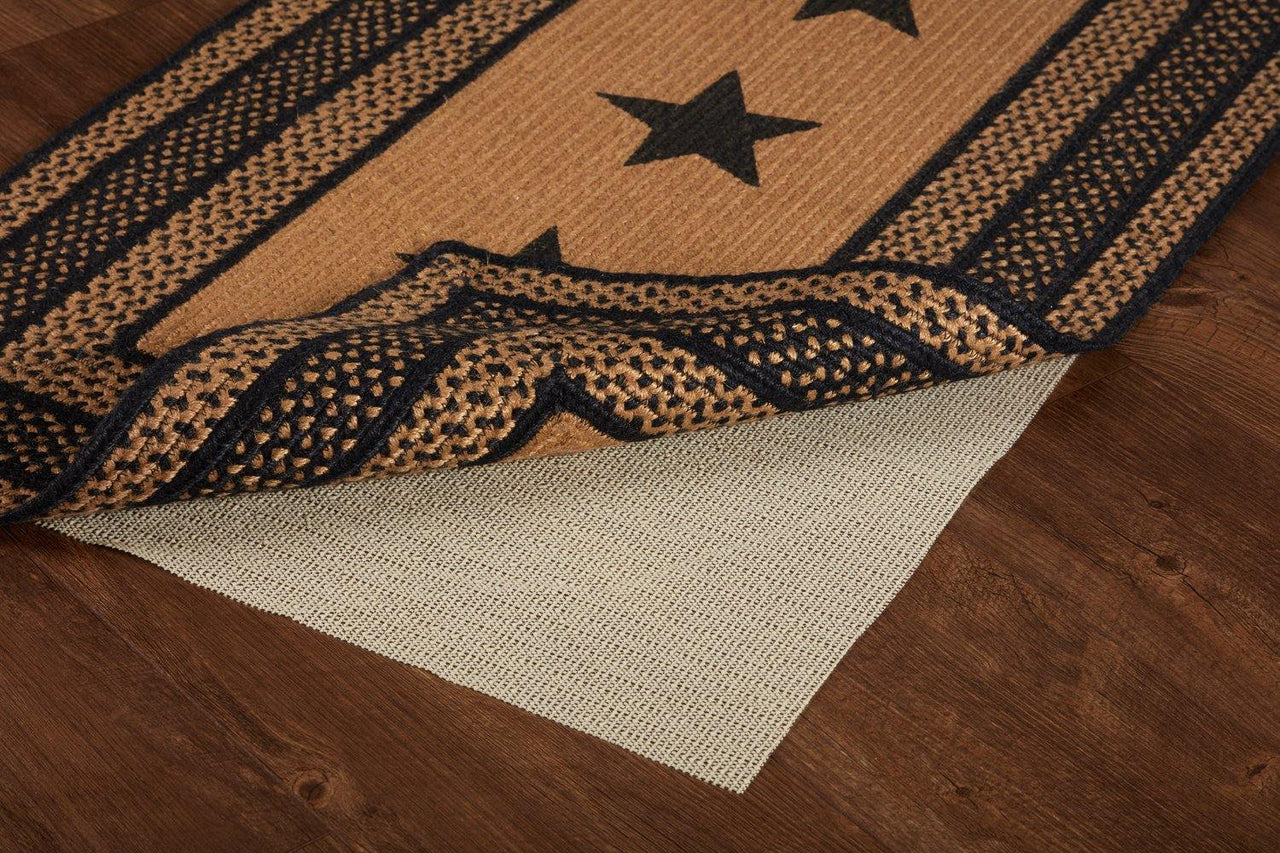 Farmhouse Jute Braided Rug Rect Stencil Stars 27"x48" with Rug Pad VHC Brands - The Fox Decor