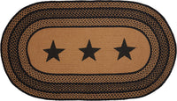 Thumbnail for Farmhouse Jute Braided Rug Oval Stencil Stars 27