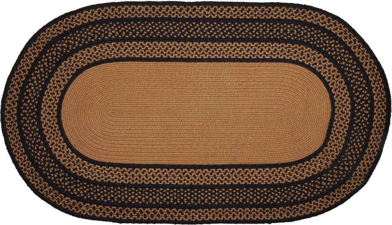 Farmhouse Jute Braided Rug Oval Stencil Stars 27"x48" with Rug Pad VHC Brands - The Fox Decor