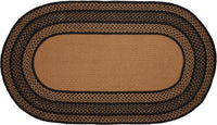 Thumbnail for Farmhouse Jute Braided Rug Oval Stencil Stars 27