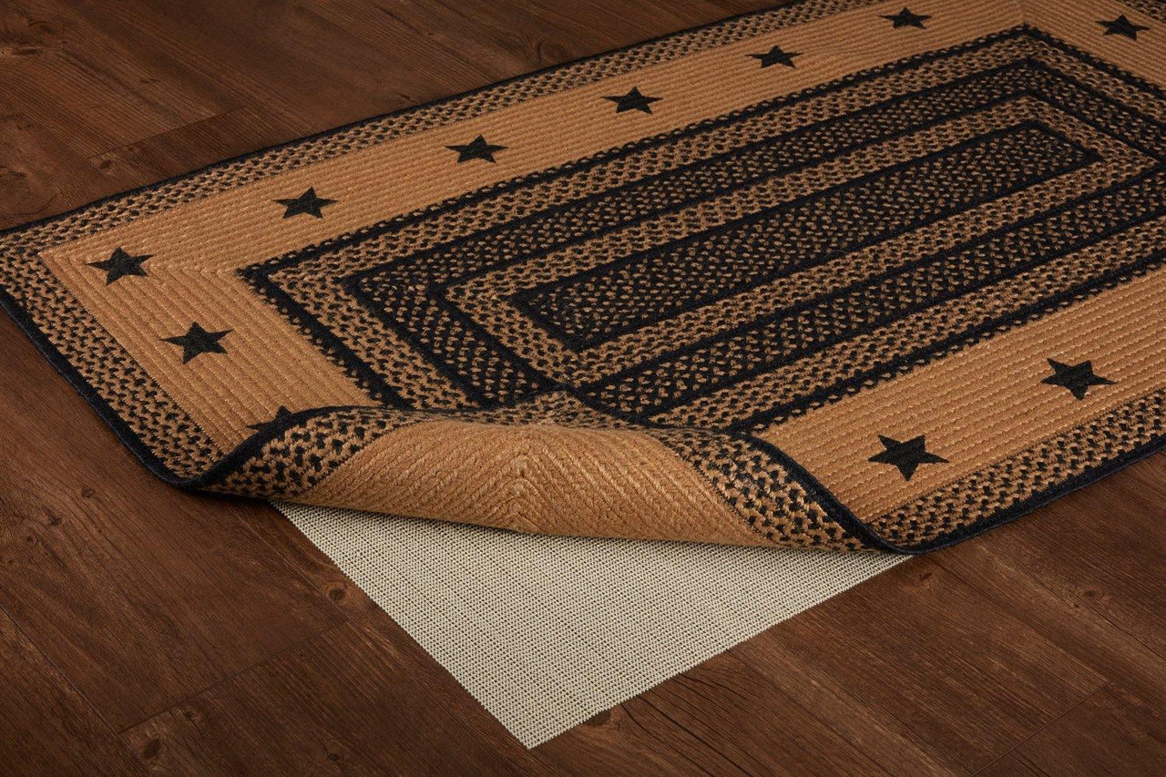 Farmhouse Jute Braided Rug Rect Stencil Stars 3'x5' with Rug Pad VHC Brands - The Fox Decor