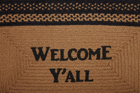 Thumbnail for Farmhouse Jute Braided Rug Rect Stencil Welcome Y'all 20