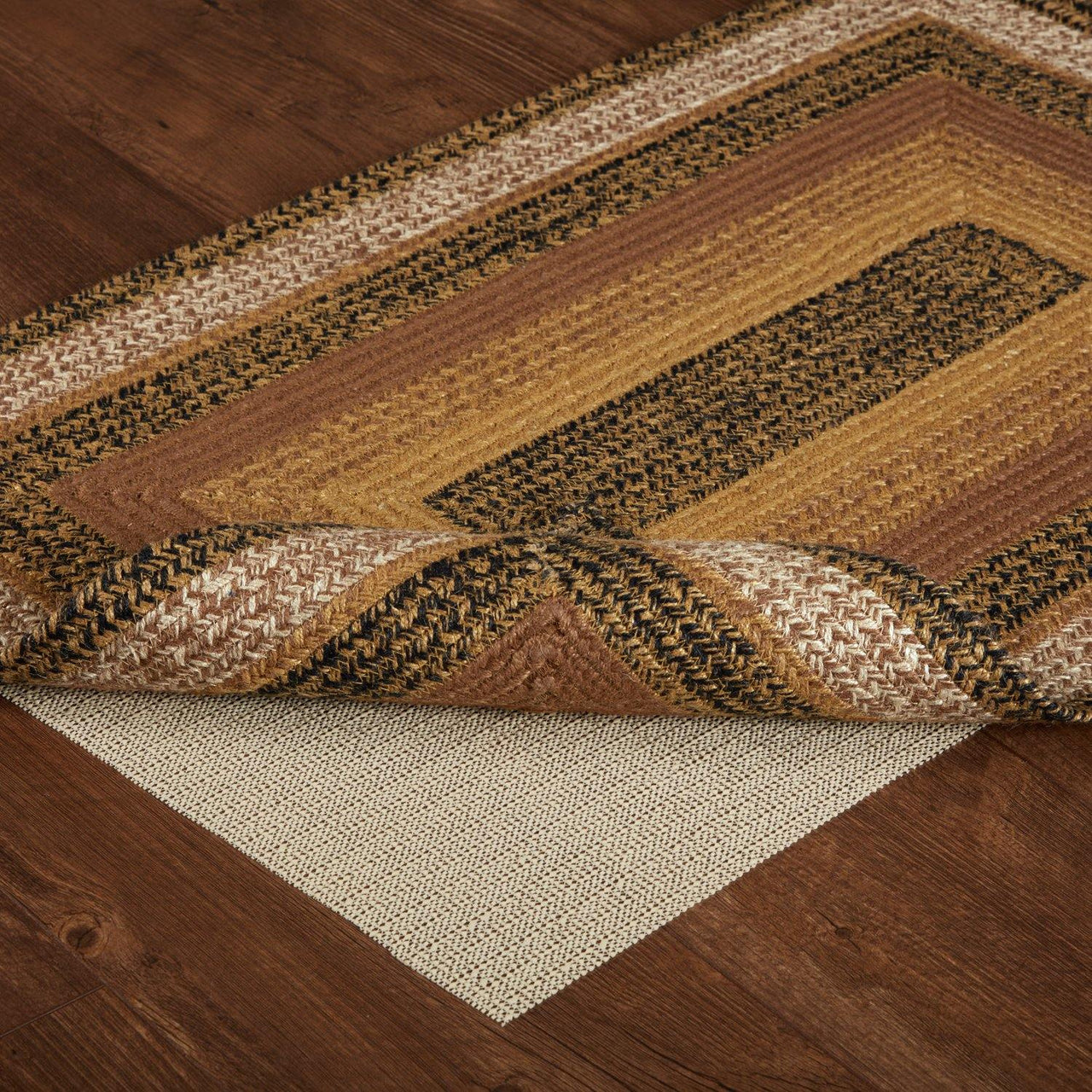 Kettle Grove Jute Braided Rug Rect 24"x36" with Rug Pad VHC Brands - The Fox Decor