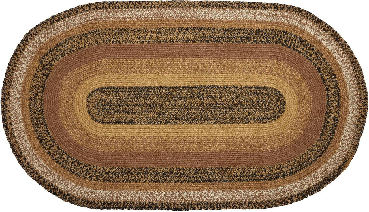 Kettle Grove Jute Braided Rug Oval 27"x48" with Rug Pad VHC Brands - The Fox Decor