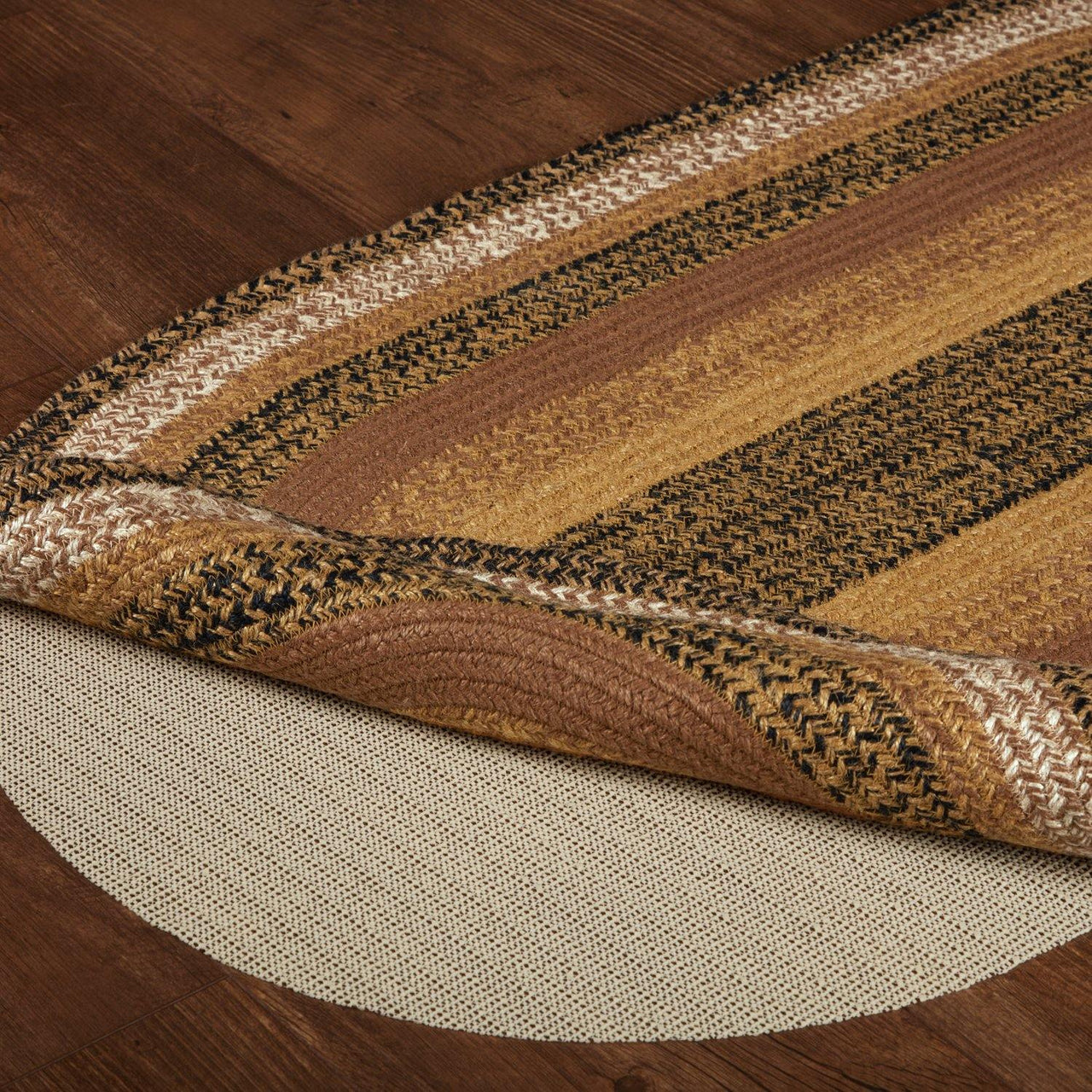 Kettle Grove Jute Braided Rug Oval 27"x48" with Rug Pad VHC Brands - The Fox Decor