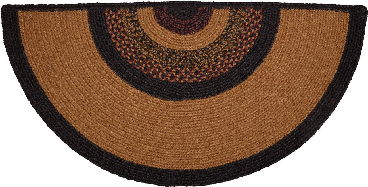 Heritage Farms Star Jute Braided Rug Half Circle 16.5"x33" with Rug Pad VHC Brands - The Fox Decor