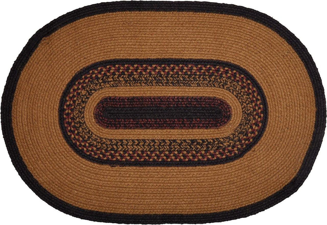 Heritage Farms Star Jute Braided Oval Rug 20"x30" with Rug Pad VHC Brands - The Fox Decor