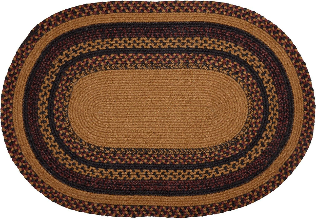 Heritage Farms Star and Pip Jute Braided Rug Oval 20"x30" with Rug Pad VHC Brands - The Fox Decor