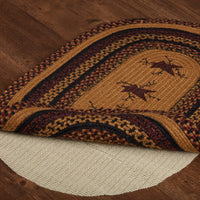Thumbnail for Heritage Farms Star and Pip Jute Braided Rug Oval 20