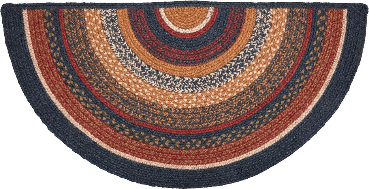 Stratton Jute Braided Rug Half Circle 16.5"x33" with Rug Pad VHC Brands - The Fox Decor