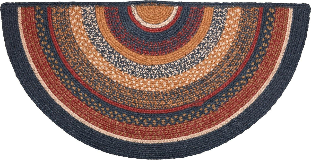 Stratton Jute Braided Rug Half Circle 16.5"x33" with Rug Pad VHC Brands - The Fox Decor